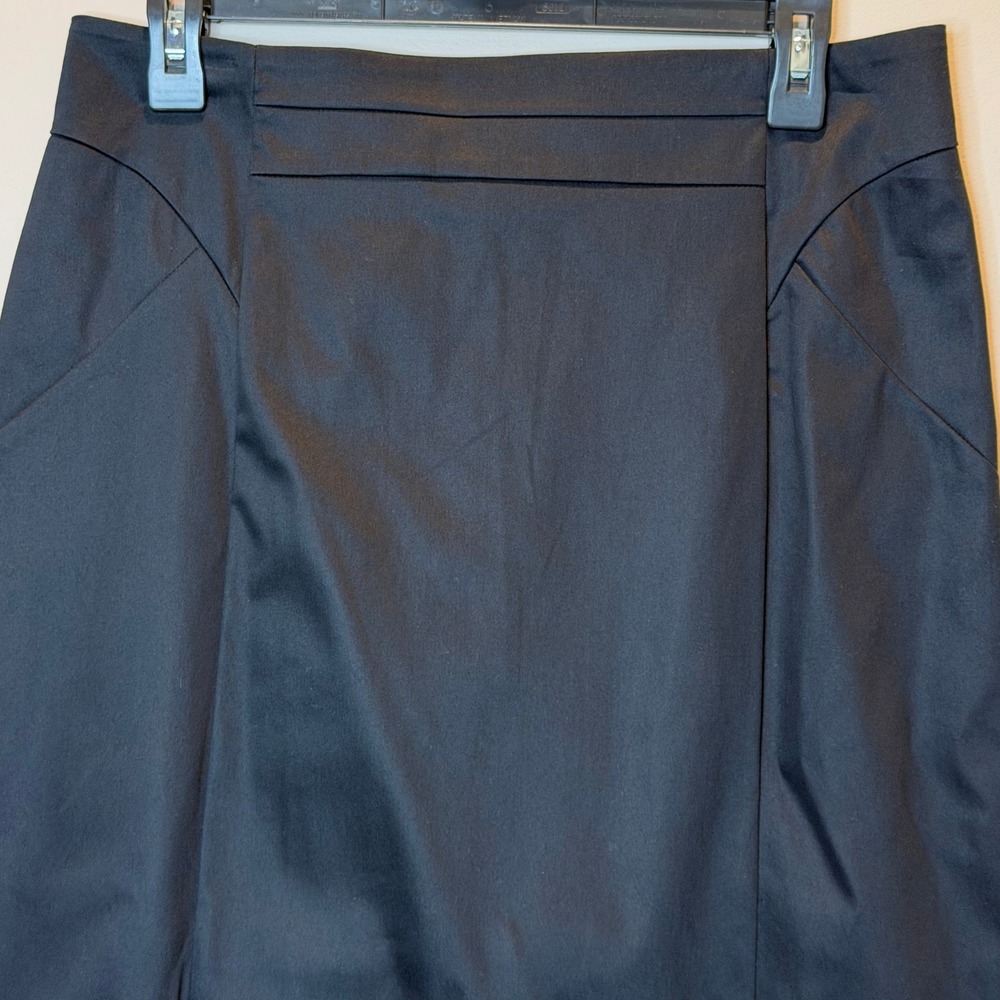 Worthington Black Pencil Skirt Womens Size 12 Cotton Blend Knee Length Career - Picture 2 of 10